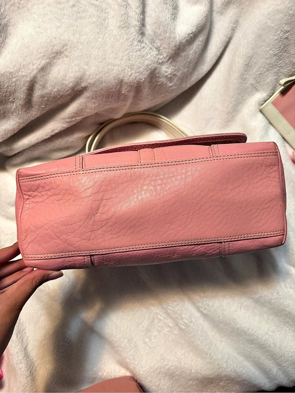 Coach Hamptons Turnlock Flap Bag Pink & white Crossbody/shoulder - Picture 2 of 11